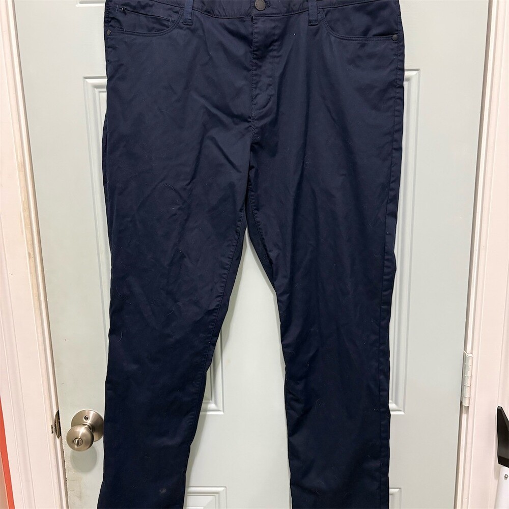 Weatherproof Men's Chino Pants Navy Blue 36x30 Flat Front 5-Pocket